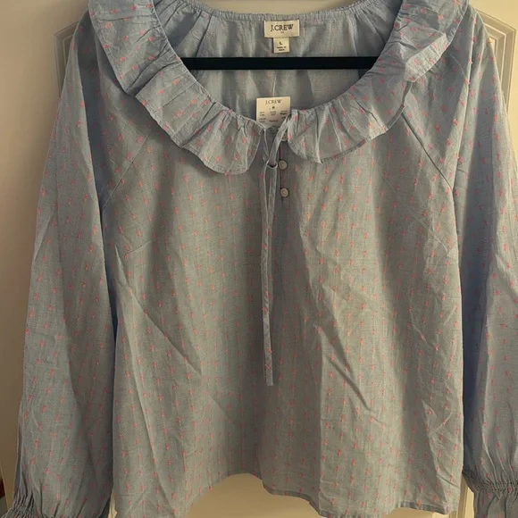 J. Crew Factory Long Sleeve Ruffle Top - Picture 5 of 7